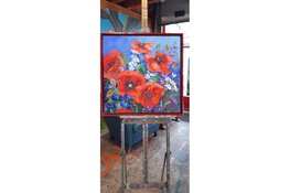 Workshop klaprozen schilderen in de Keesschuur