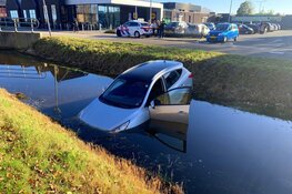 Auto te water langs Schoolweg in Julianadorp