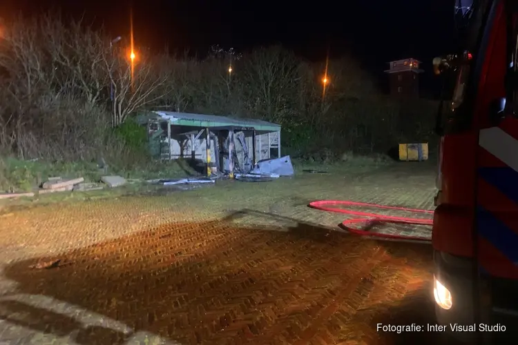 Brand gesticht in mobiele toiletten in Huisduinen