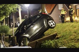 Beschonken bestuurder rijdt geparkeerde auto de gracht in