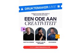 Drie creatieve kopstukken op één avond: Druktemaker LIVE! in Den Helder. HEMA-campagnestrateeg Martijn Konings spreekt op Willemsoord