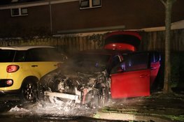 Auto in lichterlaaie in Den Helder
