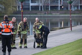 Persoon te water aan de Walvisvaardersweg in Den Helder