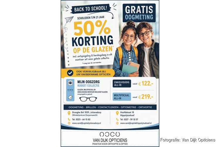 Back to school bij Van Dijk Opticiens