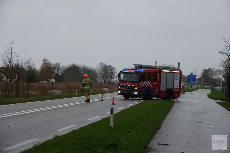 Vrachtwagen verliest diesel door storm