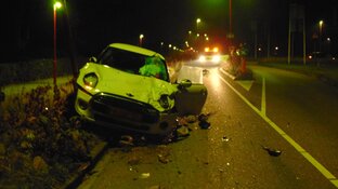 Veel schade bij eenzijdig ongeval